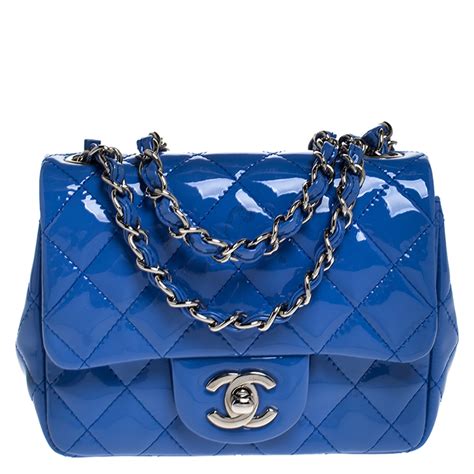 blue chanel flap women bag